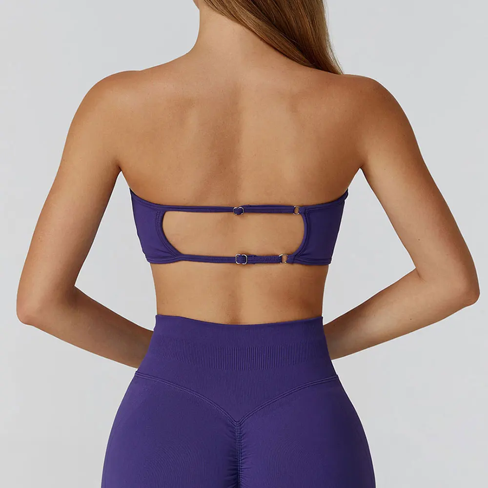 

Seamless Strapless Yoga Sport Bra Gym Top Women Quick Drying Yoga Clothes Women Running Workout Fitness Push Up Sports Underwear