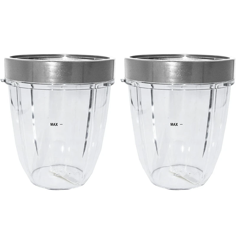 Taza de capacidad corta de onzas de 18Oz con anillos para los labios, para batidoras Nutribullet de 600W y 900W, 2 paquetes