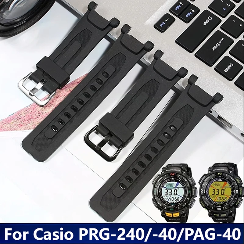 Harzarmband für Casio Protrek Prg-240 PRG-40 Pathfinder Series Herren Sport Wasserdichtes Silikonkautschuk-Uhrenarmband Ersetzen Sie das Armband