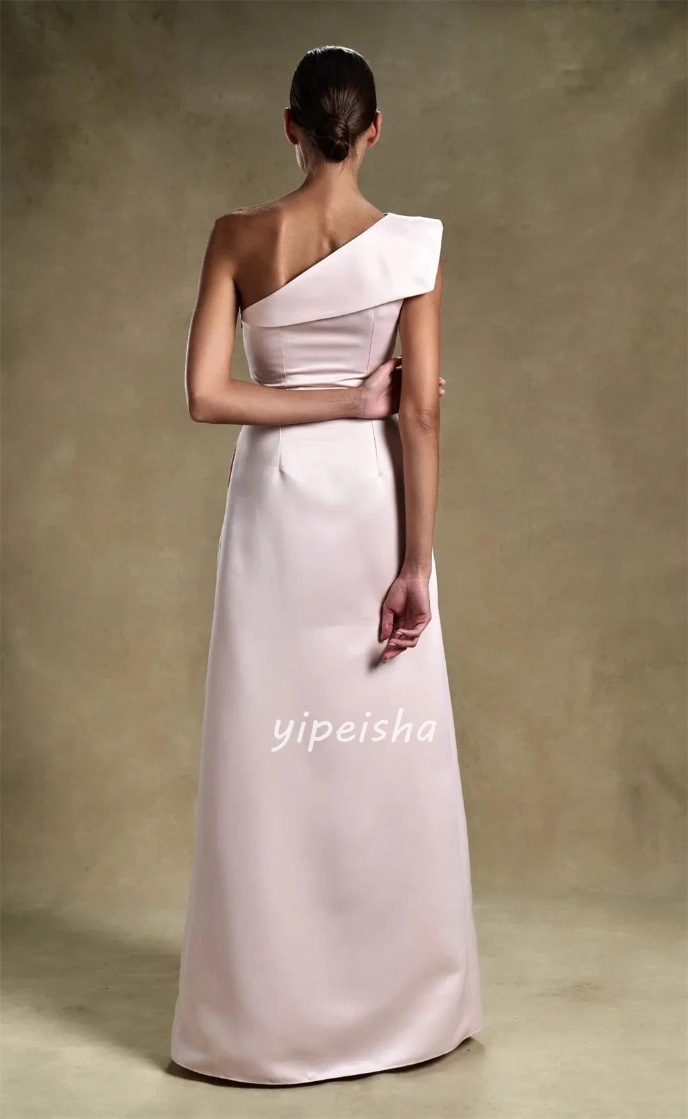 Простые классические драпированные трапециевидные платья трапециевидной формы с рюшами на одно плечо, длинные платья на заказ, платья для особых случаев, доступны размеры, современный стиль