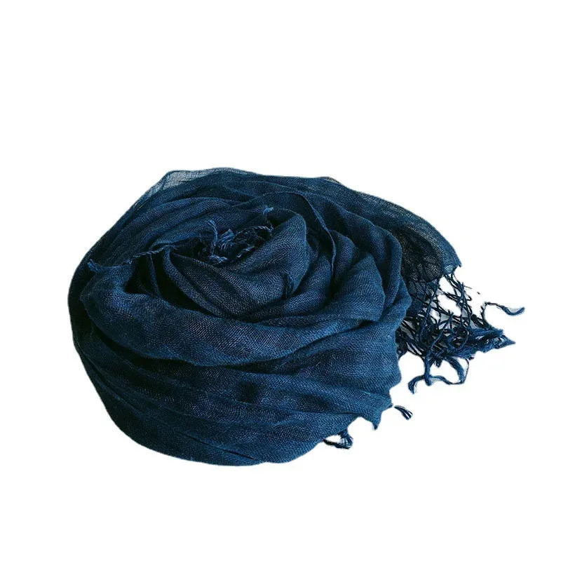 الربيع والصيف جديد الكتان الصغيرة منقوشة وشاح رقيقة تنفس المرأة الأوشحة شرابة شال طويل 60x180 سنتيمتر