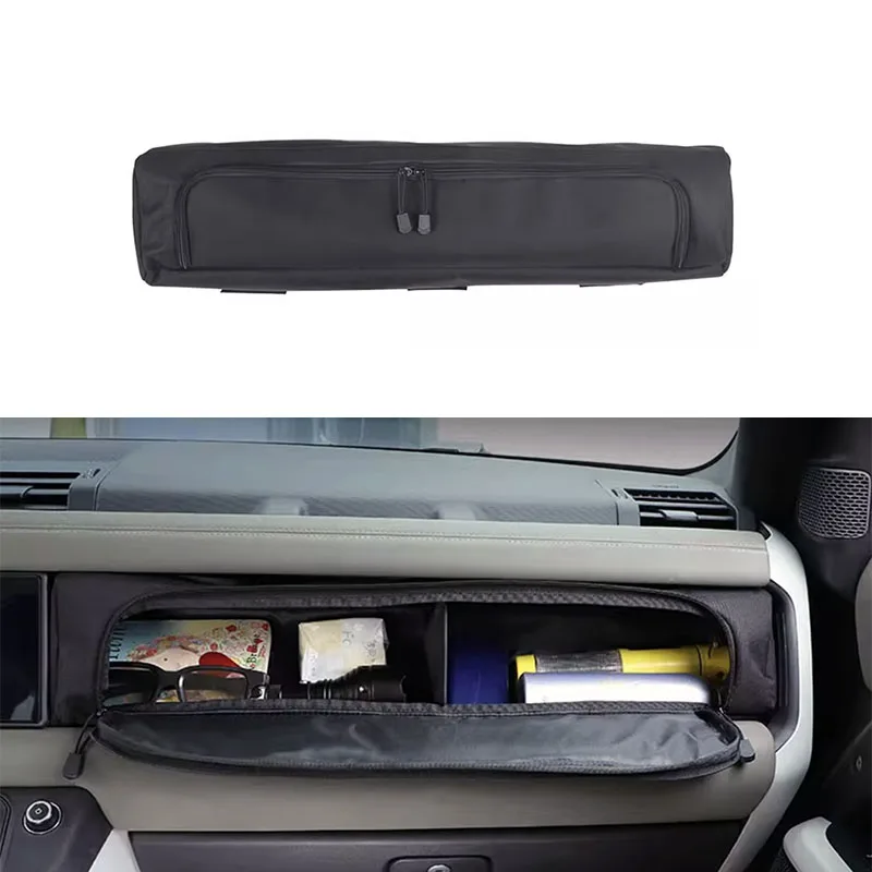 

Instrument Panel Storage Bag Glove Box For Land Rover Defender 90 110 130 2020-2024 Lid Storage Net Bag Car Accessories