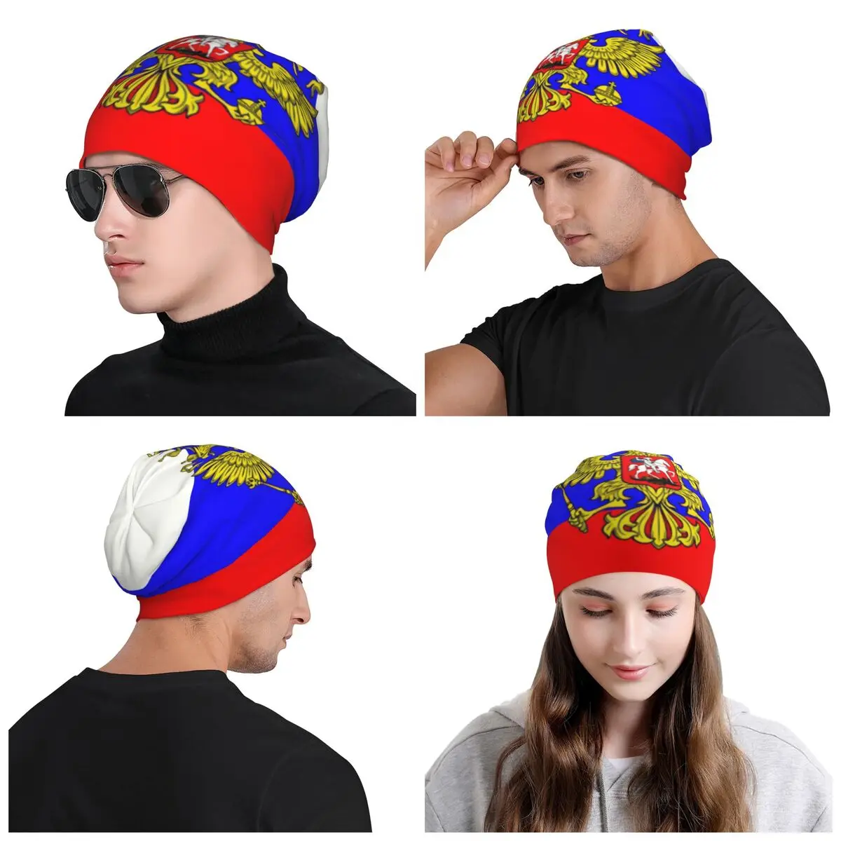 Russian Flag Beanie Cap Unisex Winter Warm Bonnet Homme Knitted Hats Fashion Outdoor Skullies Beanies Hats For Men Women