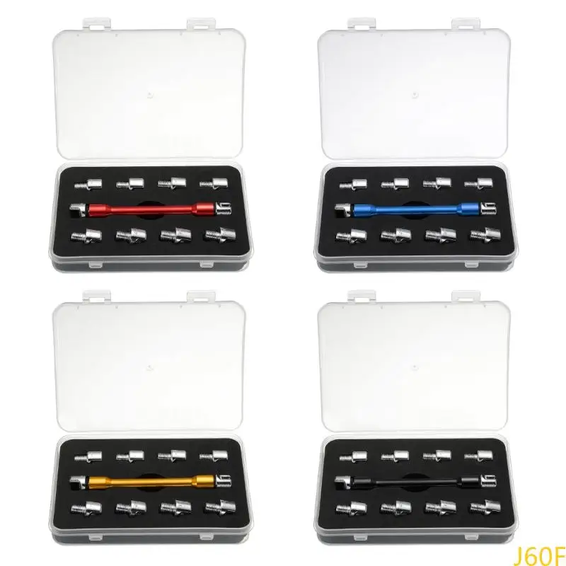 

J60F Motorcycle Spoke Wrench Spance Repair Tool With 10 Interchangeable Tips 5.0~6.8