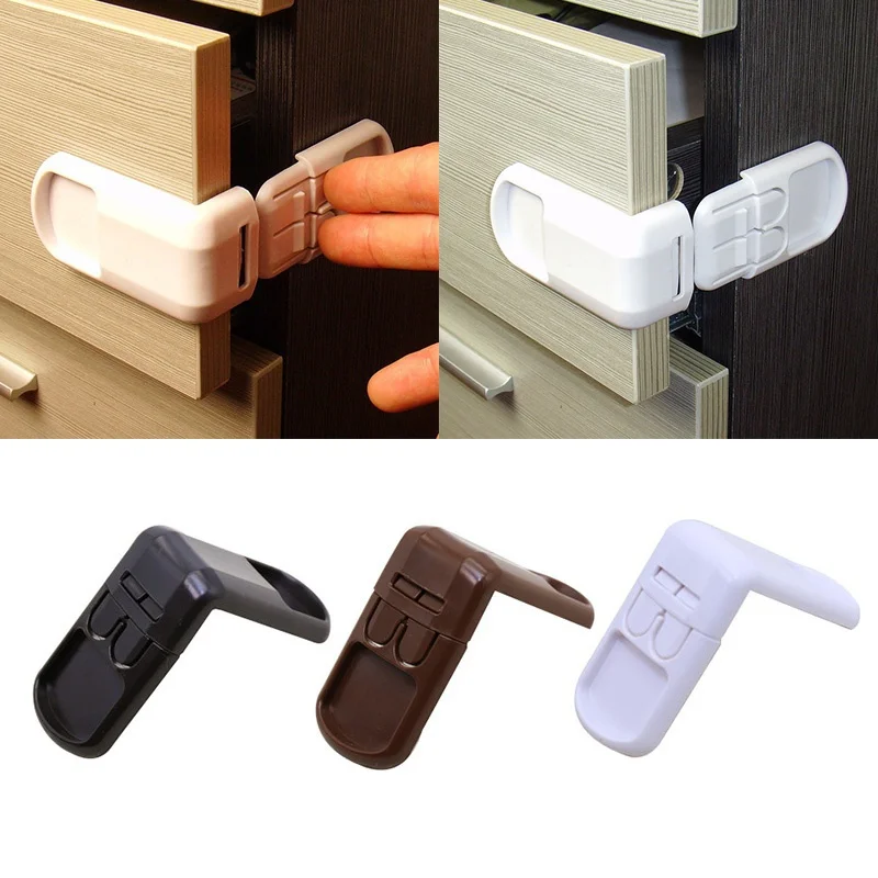 Baby Safety Drawer Locks Double Snap Multifunction Anti-Pinching Hand Cabinet Child Protection Security
