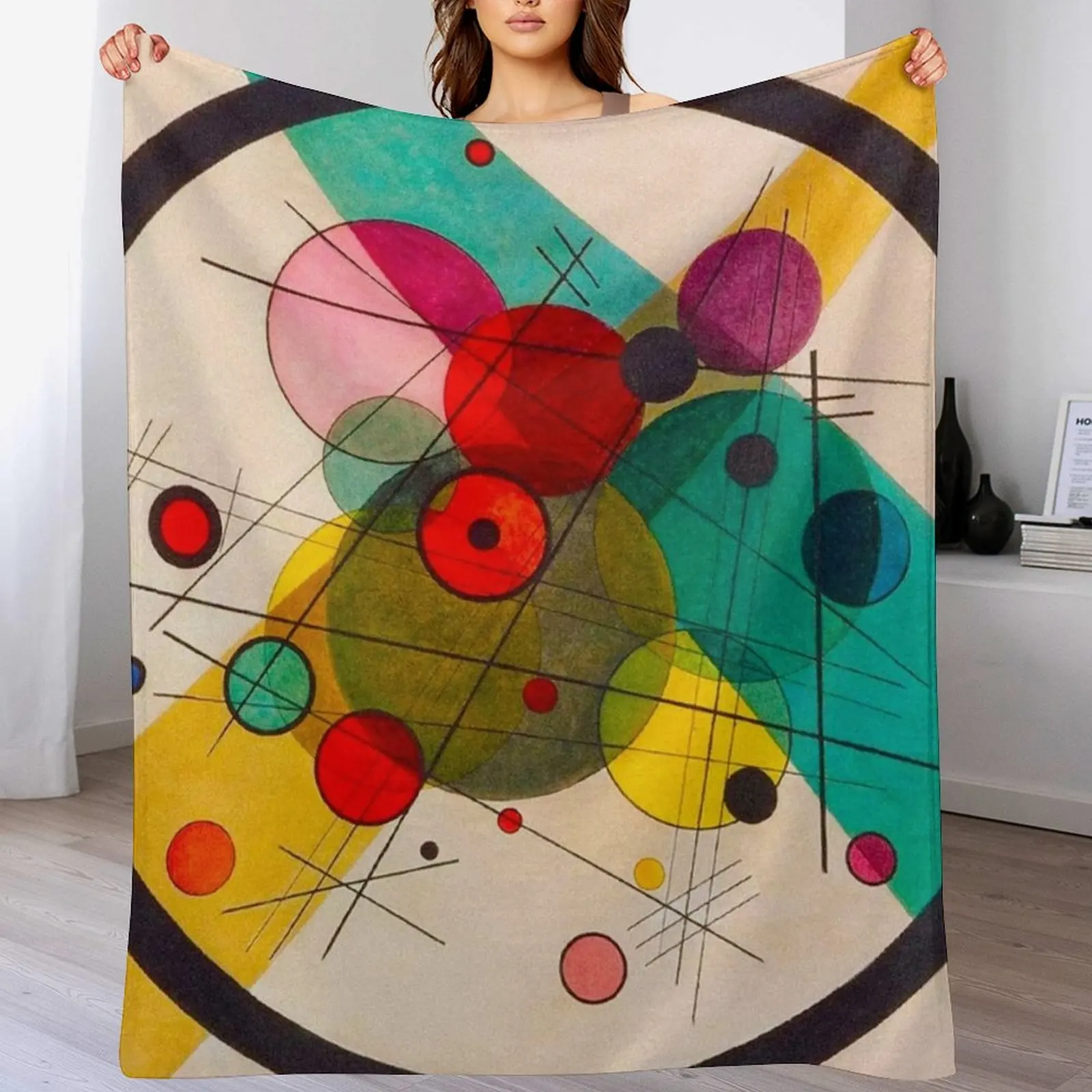 

KANDINSKY HD - Circles in a Circle Art Throw Blanket Summer Beddings Plaid on the sofa christmas decoration Blankets