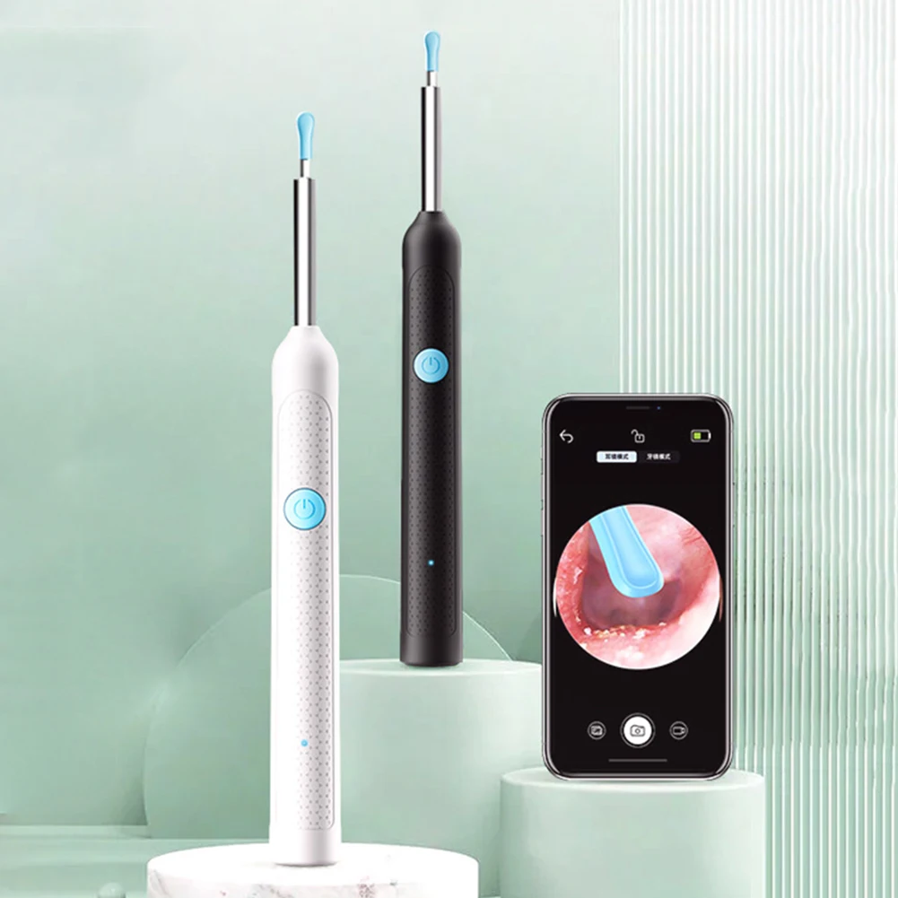 Set di detergenti per orecchie visivi intelligenti con set di assistenza sanitaria per pulitore per orecchie con otoscopio ricaricabile per fotocamera