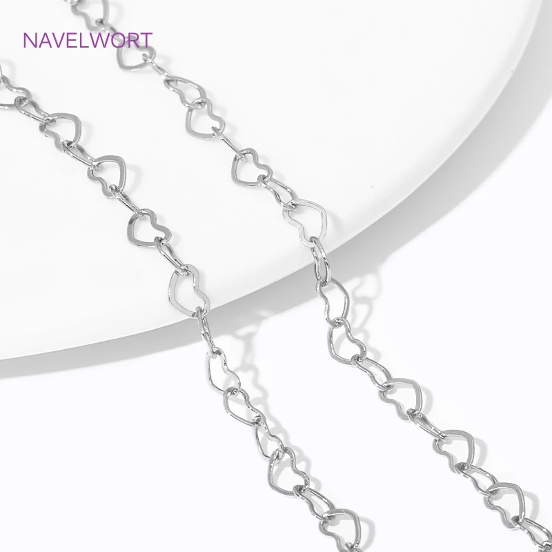 14K/18K Gold Plated Heart Shape Link Chains Brass Metal Bulk Chains For Making Bracelet Necklace,DIY Jewelry Making Accessories