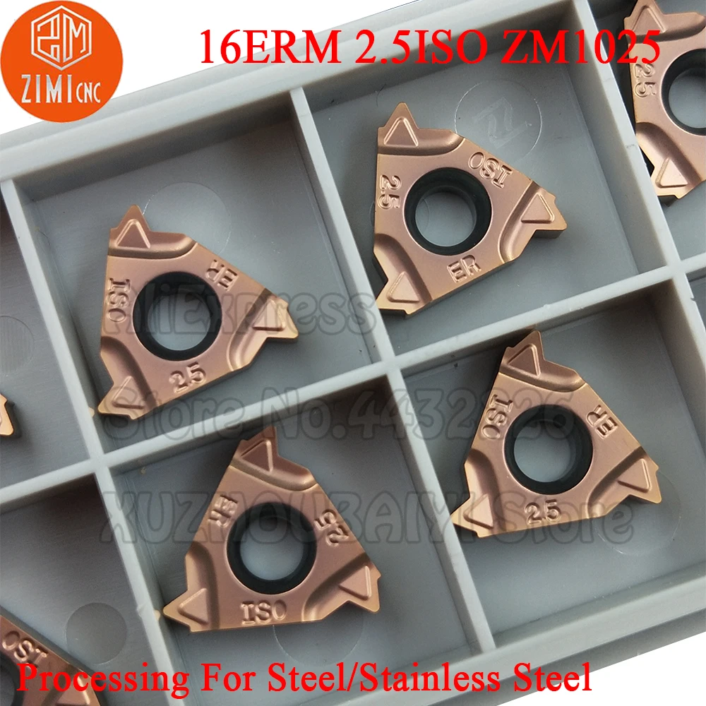 10 قطعة 16ERM 2.5ISO ZM1025 16ERM 2.5 ISO 16ERM2.5ISO خيوط كربيد إدراج نك مخرطة القاطع الموضوع بليد لالفولاذ المقاوم للصدأ
