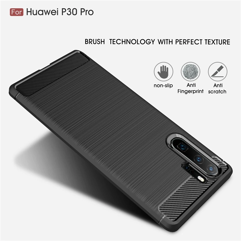 Cover Huawei P30 Pro Case Bumper Carbon Fiber Case For Huawei P30 Pro Cover TPU Silicone Case On Huawei P30 Pro VOG-L29,VOG-L09