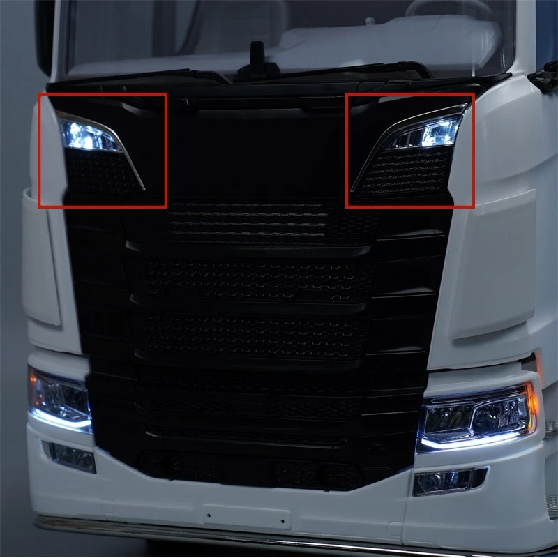 770S Front Spotlight Lamp LED ABS N1011 for 1/14 Tamiya RC SCANIA 770S 6X4 56368 8X4 56371 Dump Truck Trailer Car Accessories