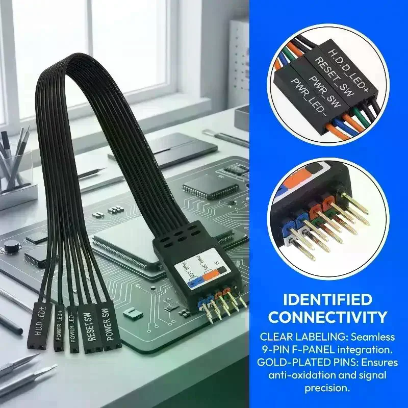 Motherboard 9PIN F-Motherboard Switch Cable HDD Extension Cord Keyboard Teclado Mecânico For Desktop Laptop Accessory