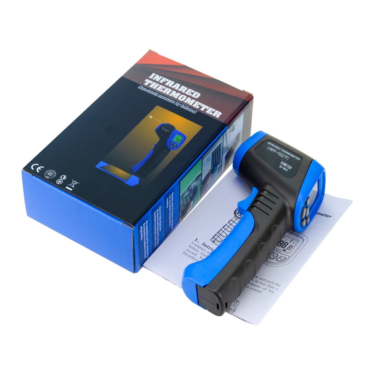 

Handheld Non-contact Infrared Thermometer 12:1 D:S Ratio Industrial Laser IR Temperature Gun -50~550℃ Digital Pyrometer