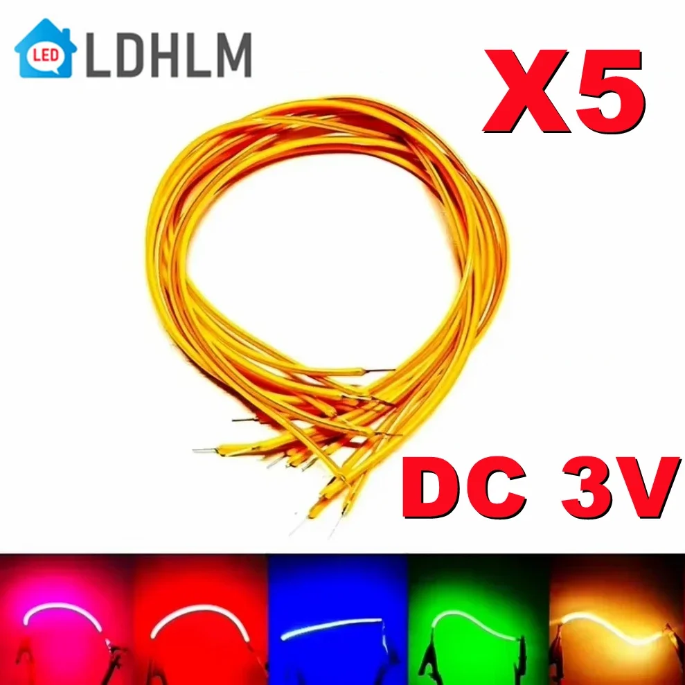 5Pcs LED Flexible Filament DC3V 40mm 60mm 80mm 95mm 130mm 145mm 185mm 260mm 300mm Edison Bulb LED COB Diode DIY Parts Decorative