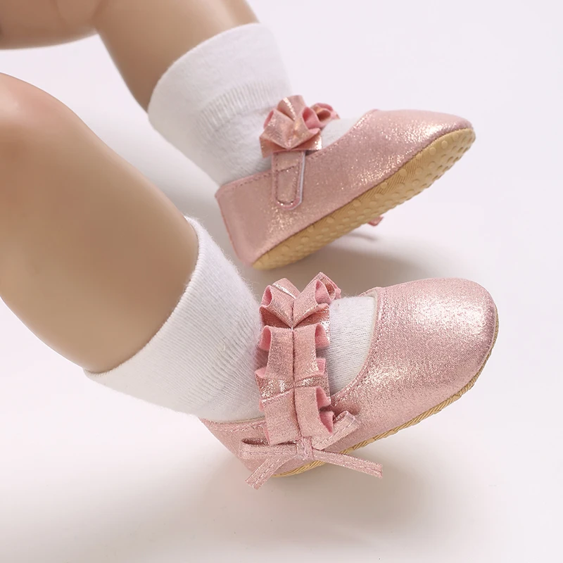 Summer Fashion Newborn Pink Princess  Shoes Non-slip Cloth Bottom Shoes Girl Elegant Breathable Leisure Baby First Walking Shoes