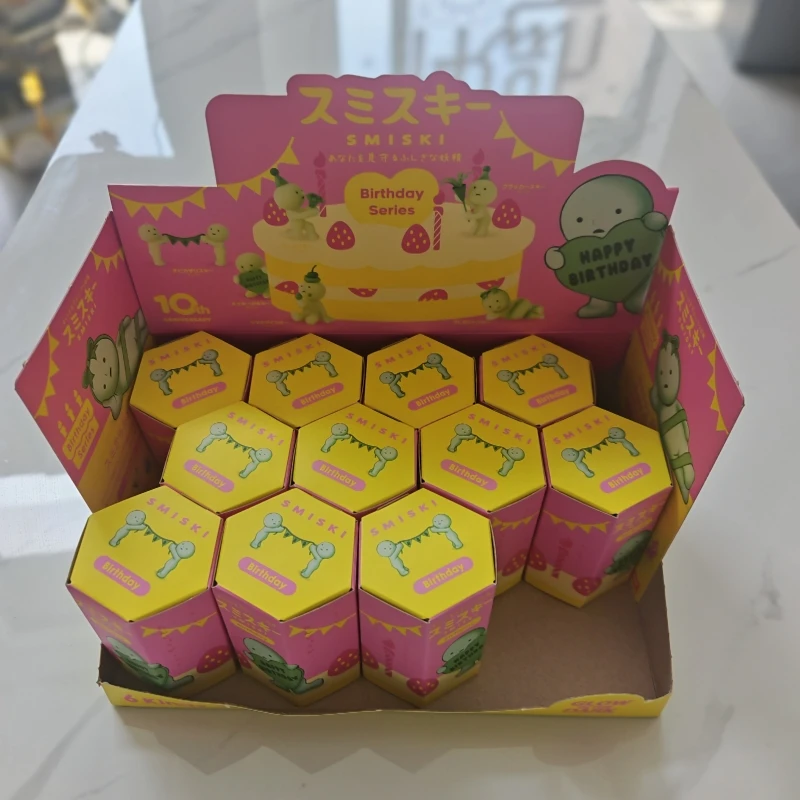 Sonny Angel Smiski Birthday Series Mystery Blind Box Kawaii Figure Cute Glow in The Dark Green Dolls Desktop Ornament Gifts Toys view 6