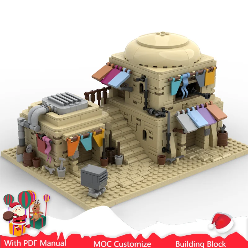 ホット 1203 個 MOC カラフルな砂漠の家モデルテクノロジービルディングブロッククリエイティブ子供組み立ておもちゃクリスマスギフト