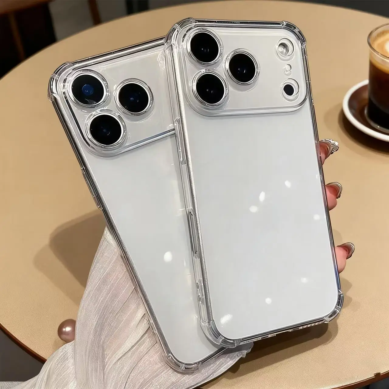 Stoßfeste Hülle für iPhone 17 16 15 14 13 12 11 Pro Max Mini 8 7 6 6S Plus SE für iPhone 17 Air Anti-Fall TPU transparente Abdeckung