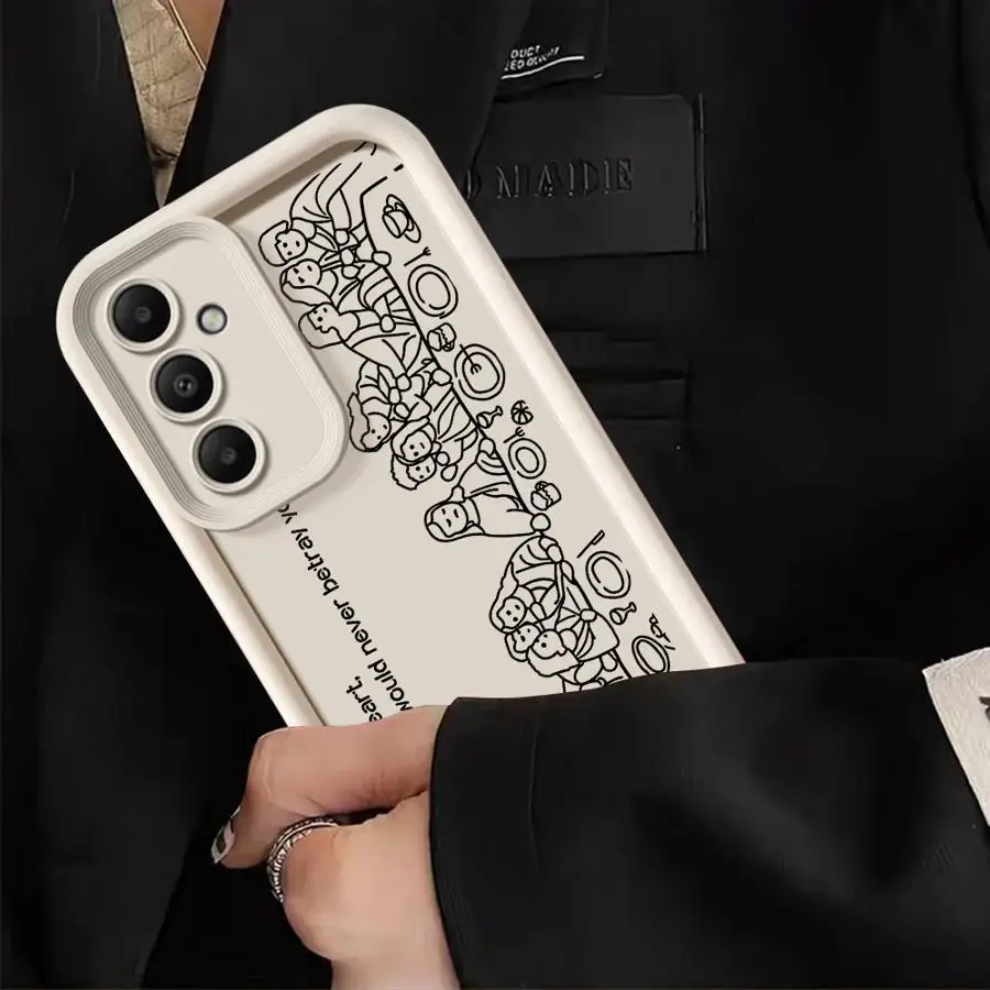 حافظة لهاتف سامسونج جالاكسي A15 A52 A35 A73 A25 A55 A72 A71 A06 A54 A51 A53 غطاء ناعم آخر العشاء من خطوط الرسوم المتحركة