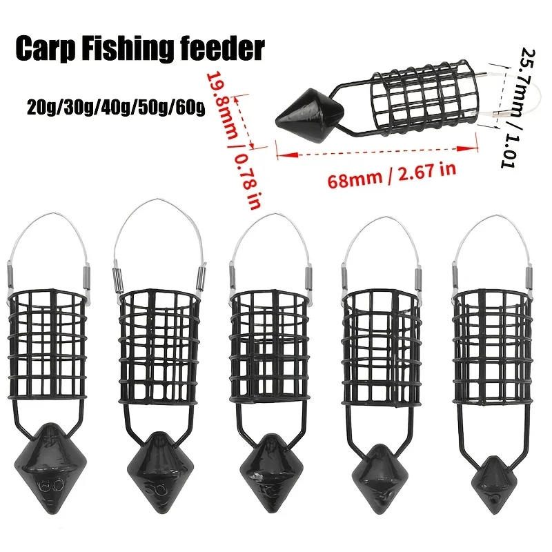 YOTO 3er-Set Karpfen- & Feeder-Fischköderkäfige mit Bleigewichten – Robuste Metallköderkäfige für Karpfenangeln, Zubehör für Fluss & See