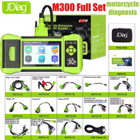 JDiag M300 OBD2 Scanner Motorcycle Diagnostic Tool Moto Scanner Fault Code Read ABS Engine For BMW Yamaha Harley Honda Duca