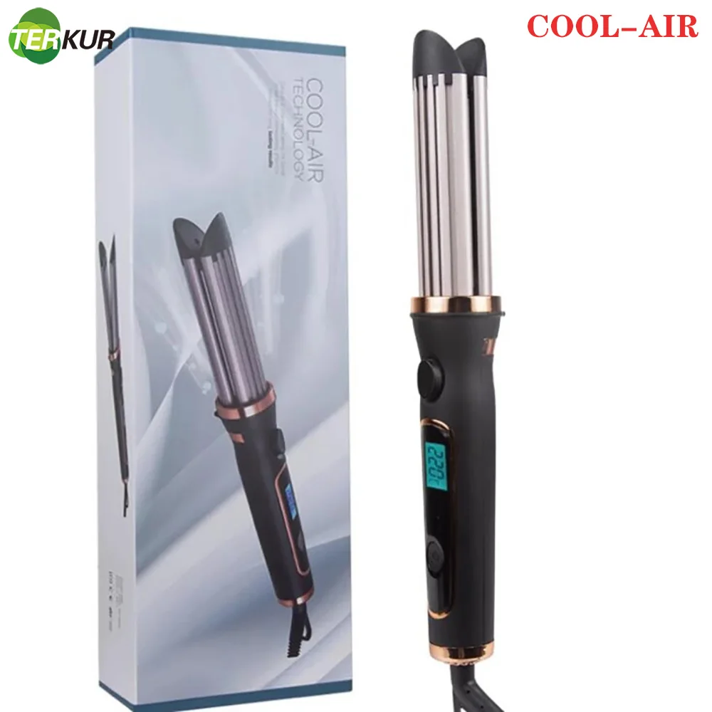 

2 in1 New Hair Straightener Cool Air Curling Iron Tourmaline Ceramic Professional Straighting Flat LCD Display Salon Styles