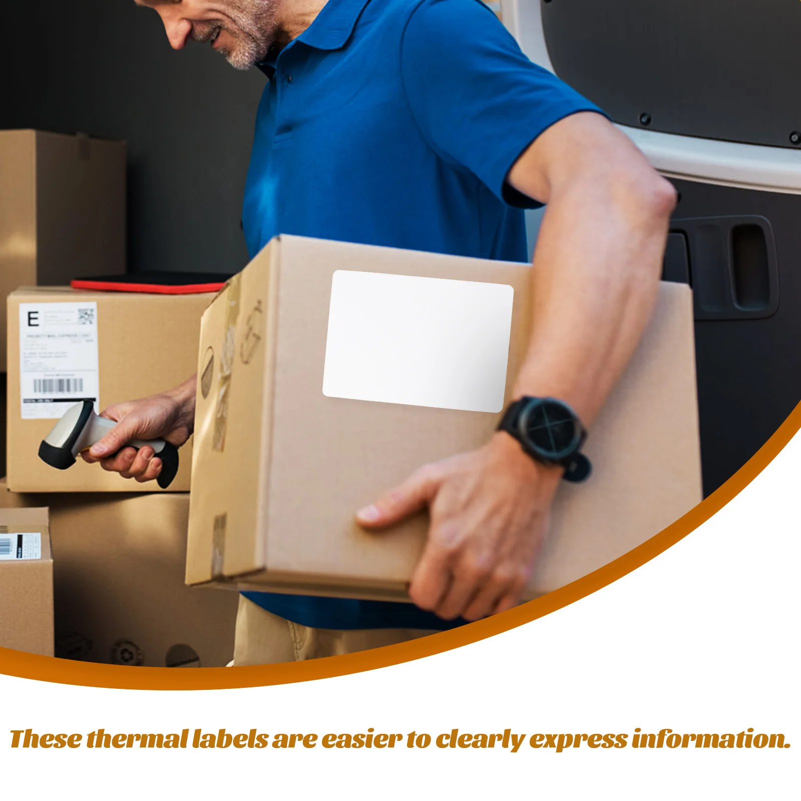 

1 Roll White Thermal Labels Self Adhesive Shipping Stickers Clean Long Lasting Smooth Surface Home Office School