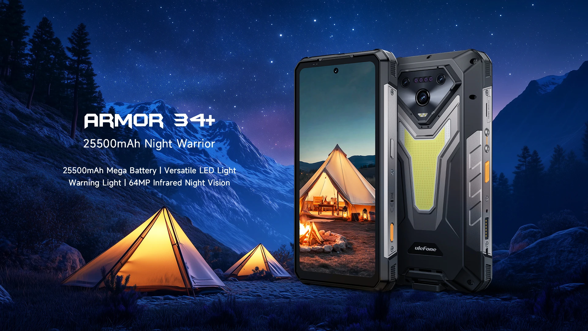 Ulefone Armor 34+ NFC 5G AI Rugged Phone 25500mAh Up to 32GB+512GB 120Hz Display 6.95" Android 15 Smartphon
