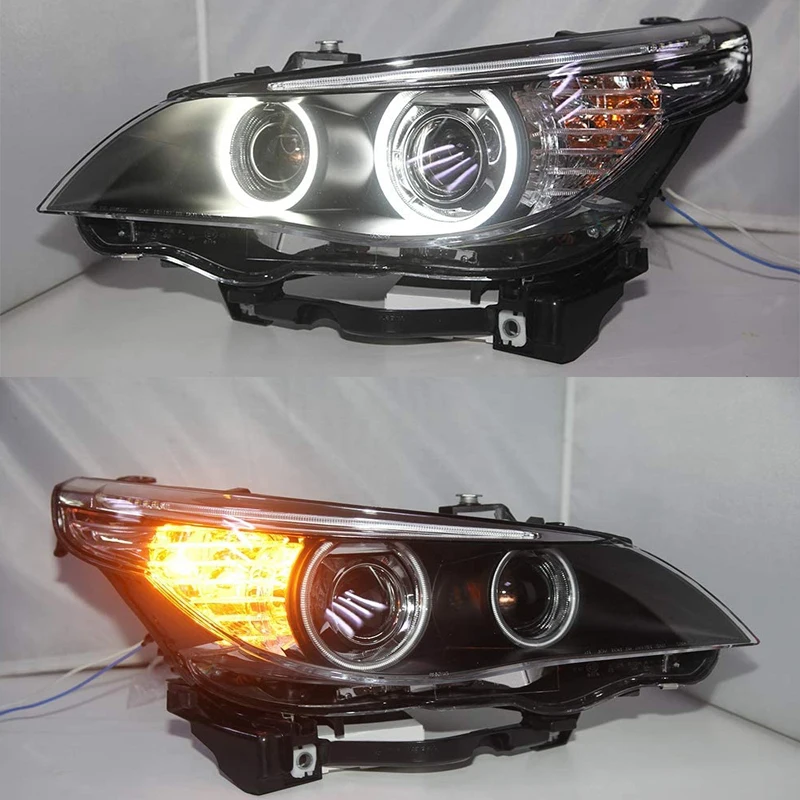 for  CCFL Angel Eyes LED Headlights 2003 To 2004 Year For BMW E60 523i 525i fit for Original Car with HID Xenon Bulbs LF