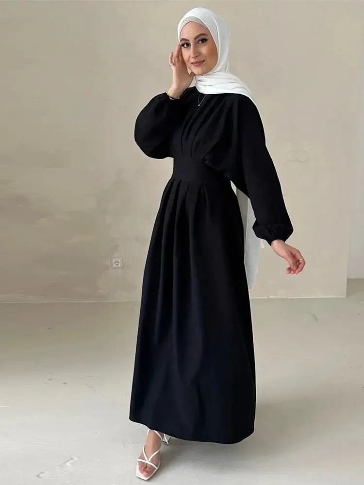 Robe Abaya en lin pour femmes, vêtements islamiques pour femmes, robe musulmane arabe, robe éducative, blanc, Ramadan, Dubaï, Turquie