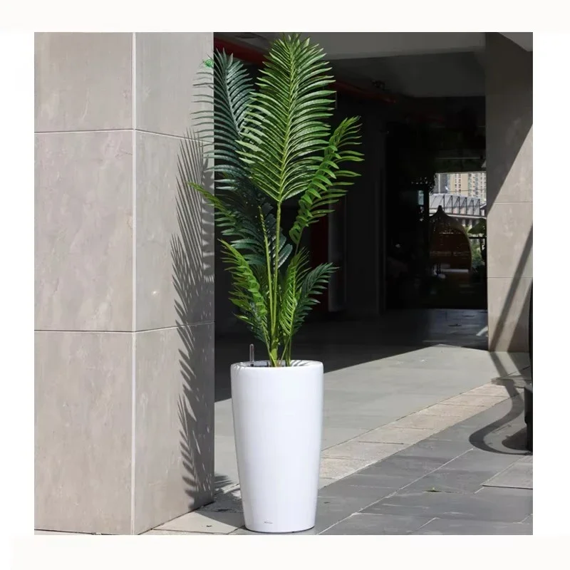 Large Size Durable Plastic White Garden Planter Plant Indoor Luxury Flower Pot Big Outdoor Vertical Flowerpots