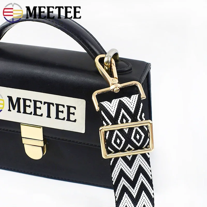 2/3/5Meters Meetee 38mm 2mmThick Polyester Jacquard Ethnic Webbing Luggage Strap Ribbon Trim Sewing Bias Tape Bag Belt Accessory