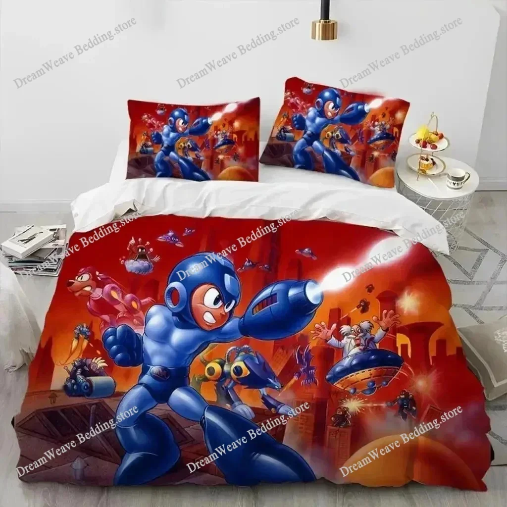 Mega Man X DiVE Bedding Set Single Twin Full Queen King Size Bed Set Adult Boys Bedroom Duvet Cover Sets 3D Anime Bed Set519519