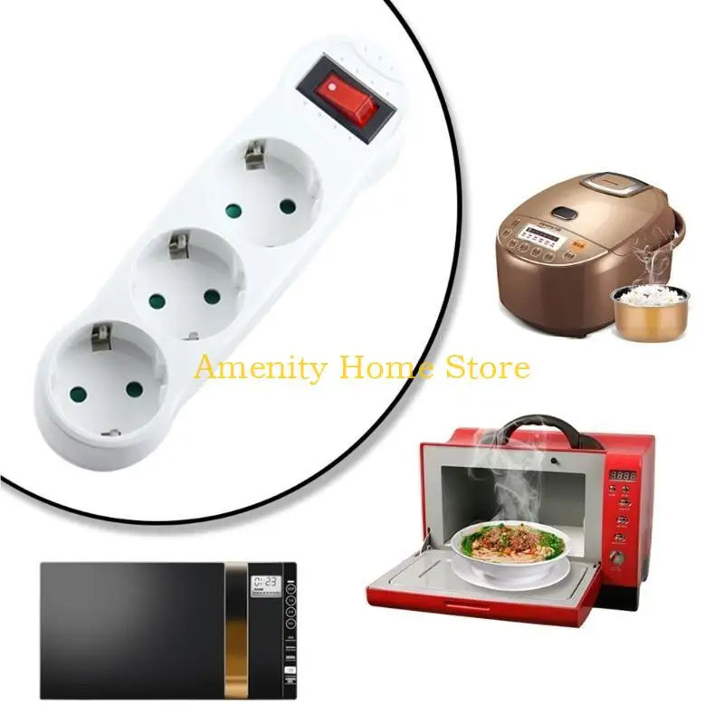 

F26C EU German Standard Conversion Socket with Outlet Switches 1 to 3 Way Conversion Socket 250V 16A Wireless Extended Socket