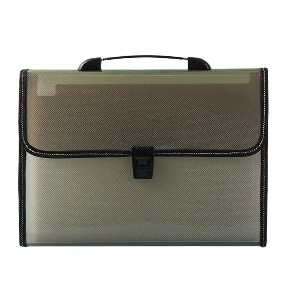 

Practical Plastics Paper File Organizer With Handle Large Capacity File Folder A4 FC Size Briefcase Stationery Dustproof