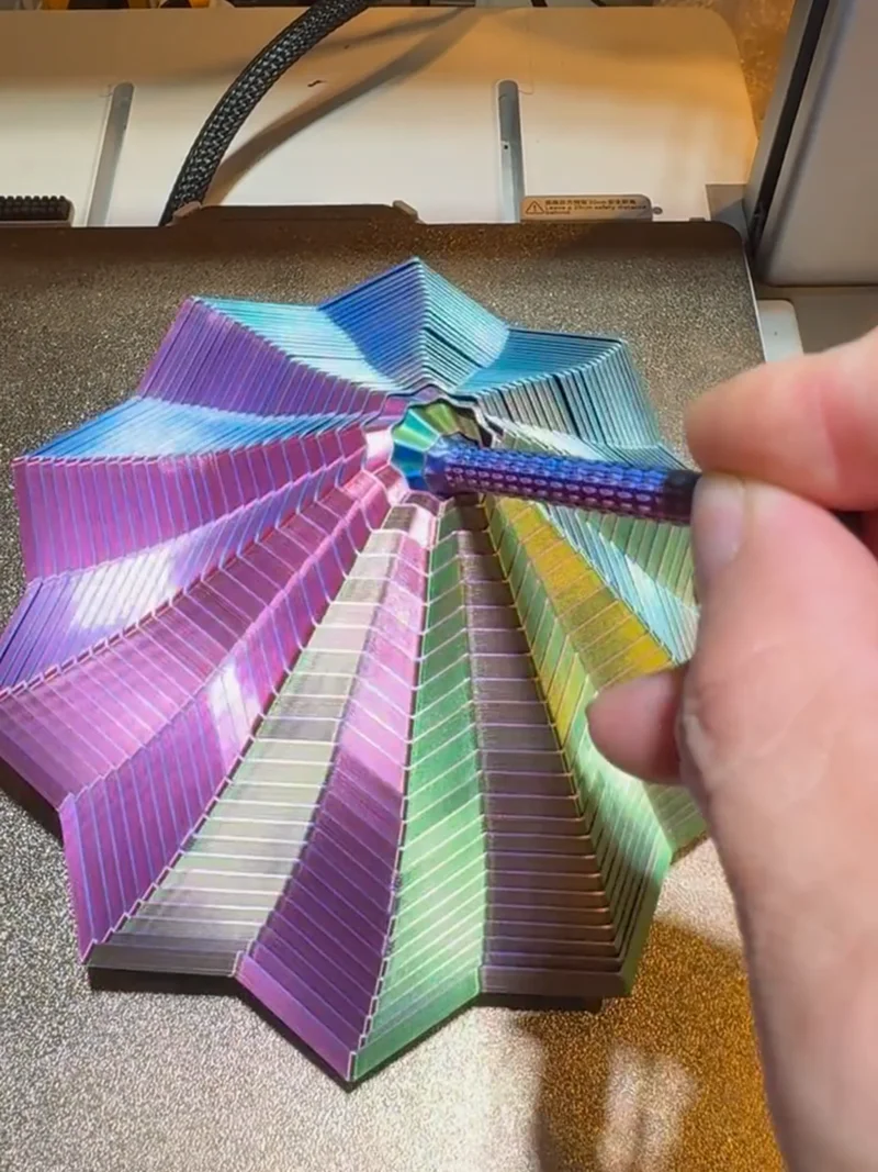 3D-gedruckter achteckiger Ring, magisches stereoskopisches Stressabbau-Spielzeug, Spiralillusion, Stressreduzierer, Geschenk für Freunde und Kinder