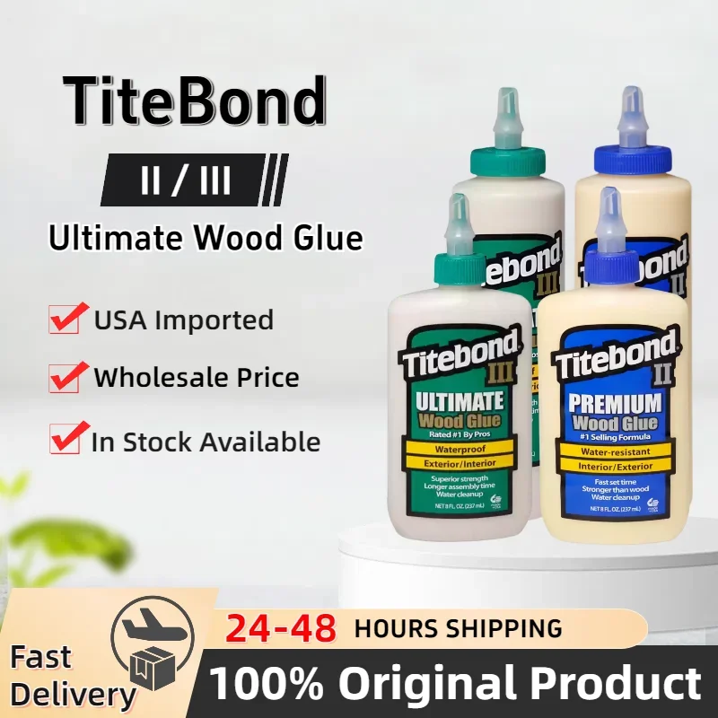 Titebond II III Wood Glue Waterproof High Strength Woodworking Adhesive for Repair Furniture Cabinet Door DIY Indoor Outdoor