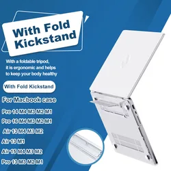 Compatible With Macbook Air 13 M4 M3 M2 2025 2022 Case For MacBook Pro 14 M4 2024 For MacBook Air 15 M4 2025 With Fold Kickstand