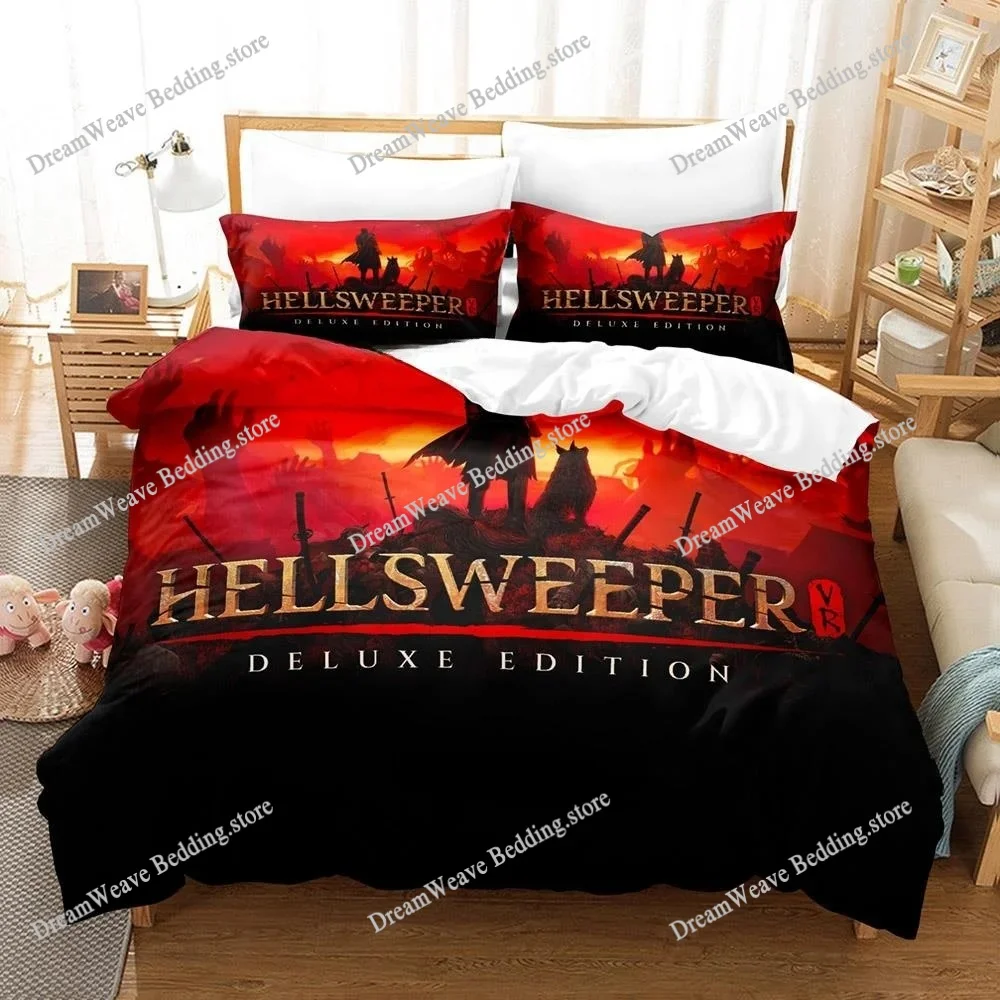 

Game Hellsweeper VR Bedding Set Single Twin Full Queen King Size Bed Set Adult Kid Bedroom Duvet Cover Sets Anime Bed Sheet Set