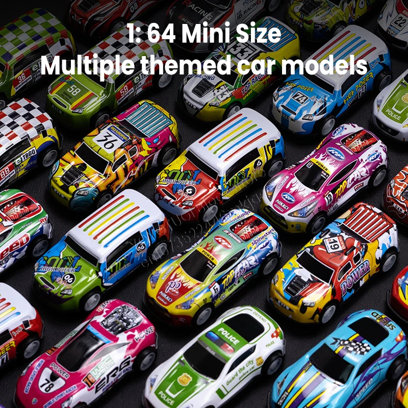 100PCS Mini Alloy Car Model Set with Storage Box Recyclable Car Toys Sliding Inertia Car Children\'s Gift