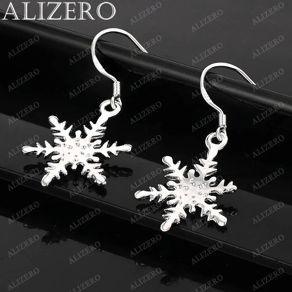 

Fine 925 Sterling Silver Snowflake Drop Earrings For Women Wedding Fashion Party Gift Jewelry Wholesale