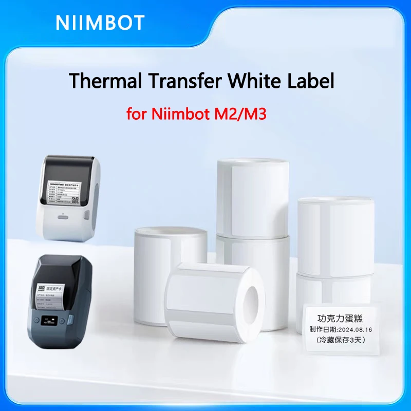 

Niimbot M2/M3 белая этикеточная бумага самоклеящаяся термотрансферная печать водонепроницаемая наклейка для принтера Niimbot M2/M3