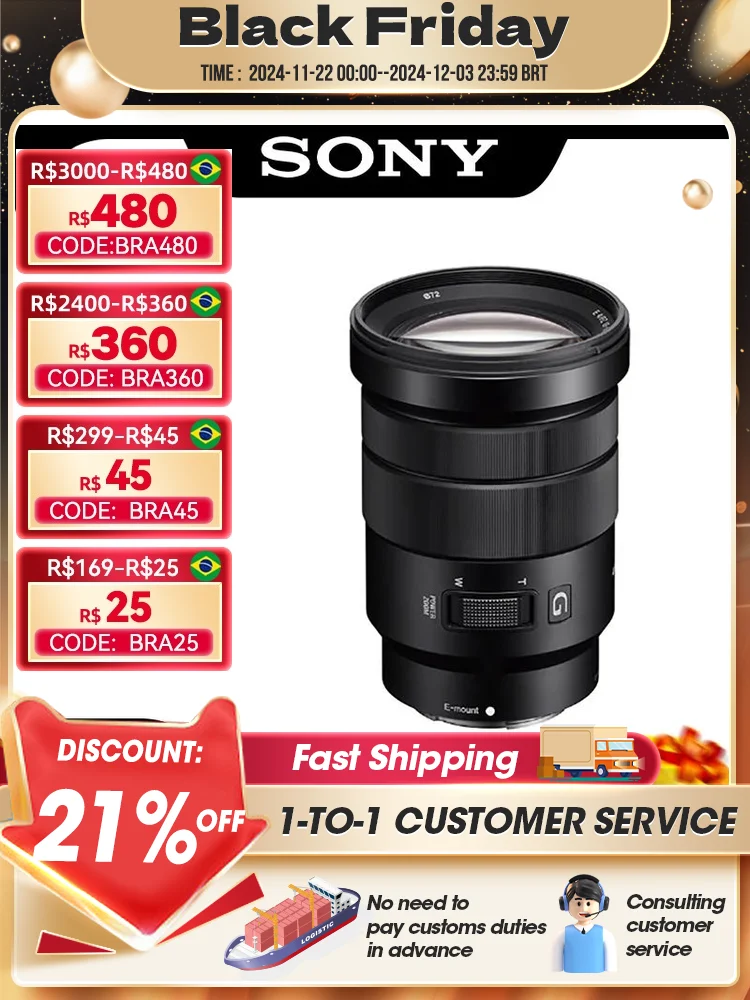 Sony E18-105mm F4 G OSS APS-C Power Zoom Large Aperture Mirrorless Camera Lens for ZVE10 A6400 A6700 A7 III SELP18105G - E PZ