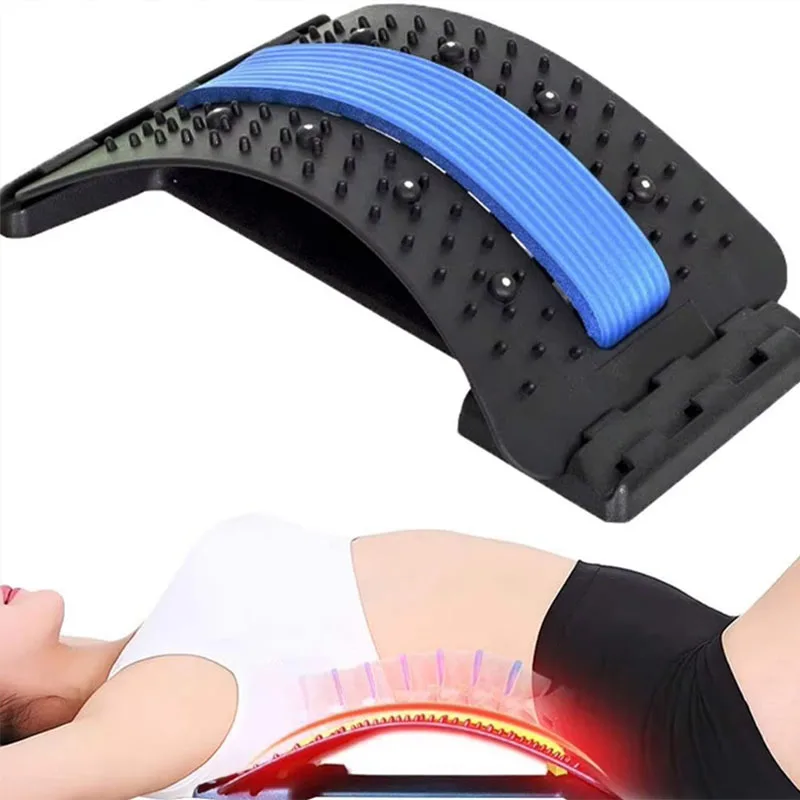 

Magnetic Therapy Back Stretcher Lumbar Massager Pain Relief Device Indoor Fitness Equipment Lumbar Traction For Pain Relief