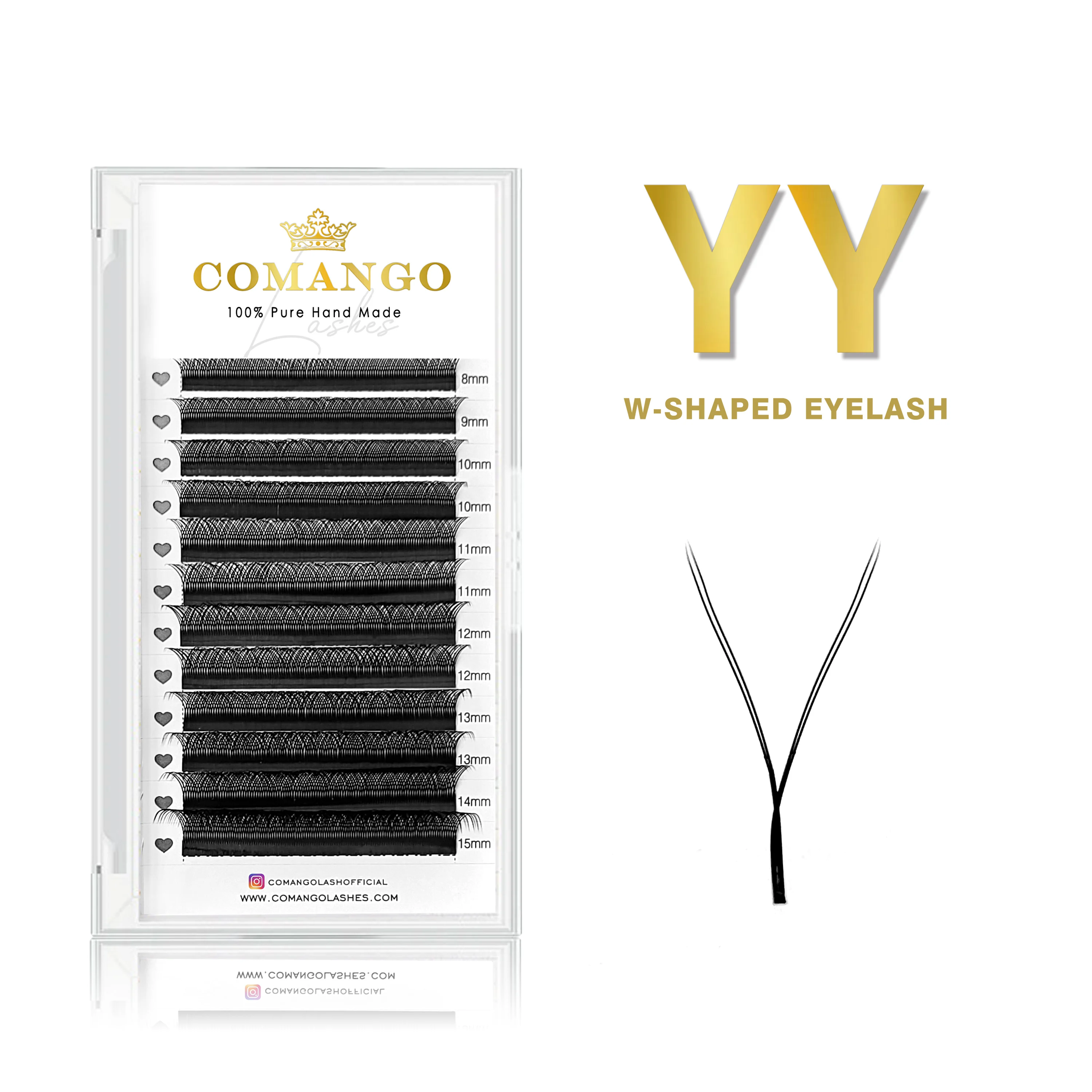 CoMango W Shaped Bloom 2D 3D 4D 5D Premade Fans Eyelash Extensions