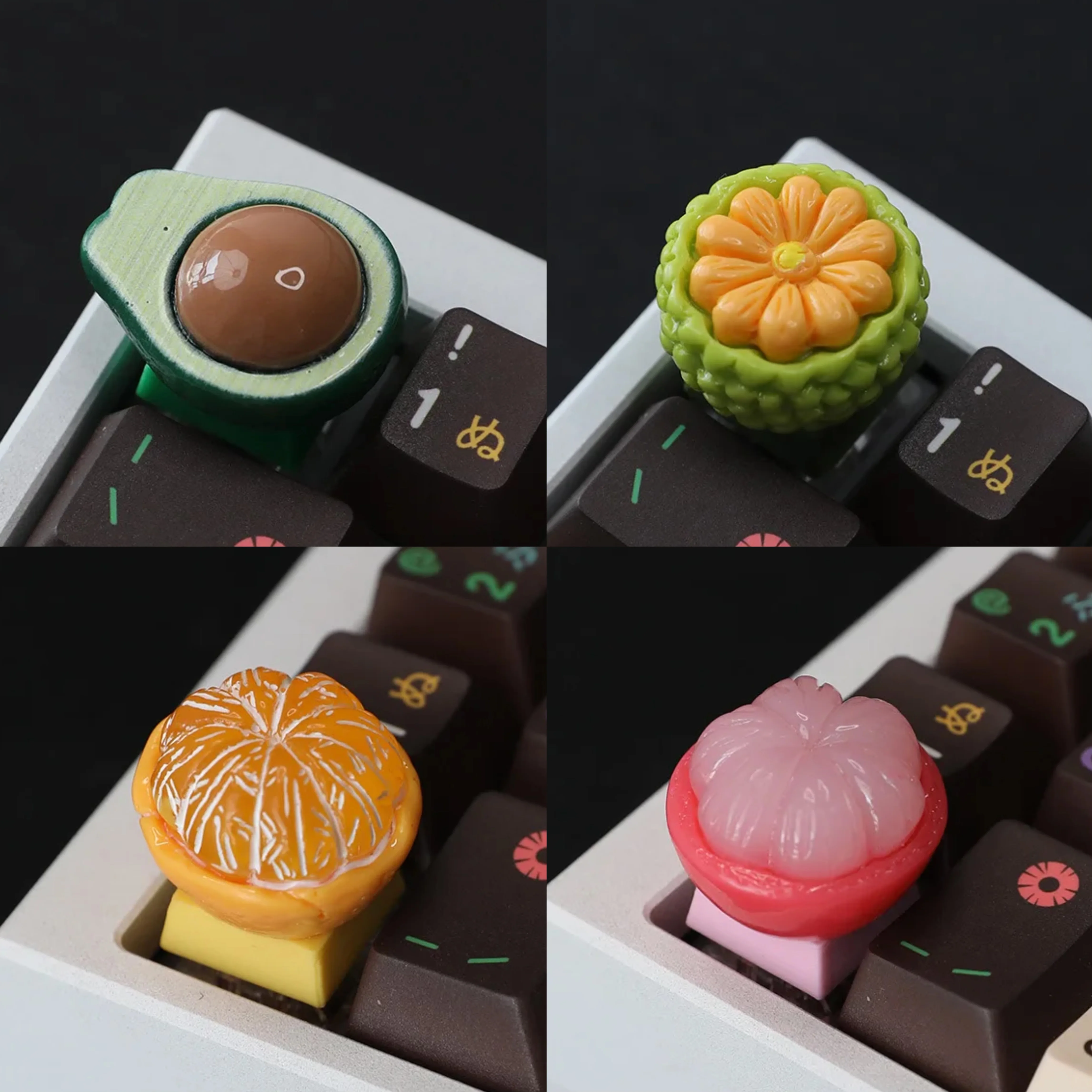 Cute Fruit Avocado Yangmei Mechanical Keycaps Personalized Single Resin Keycaps Mechanical Keyboard Durian Cap Keycaps