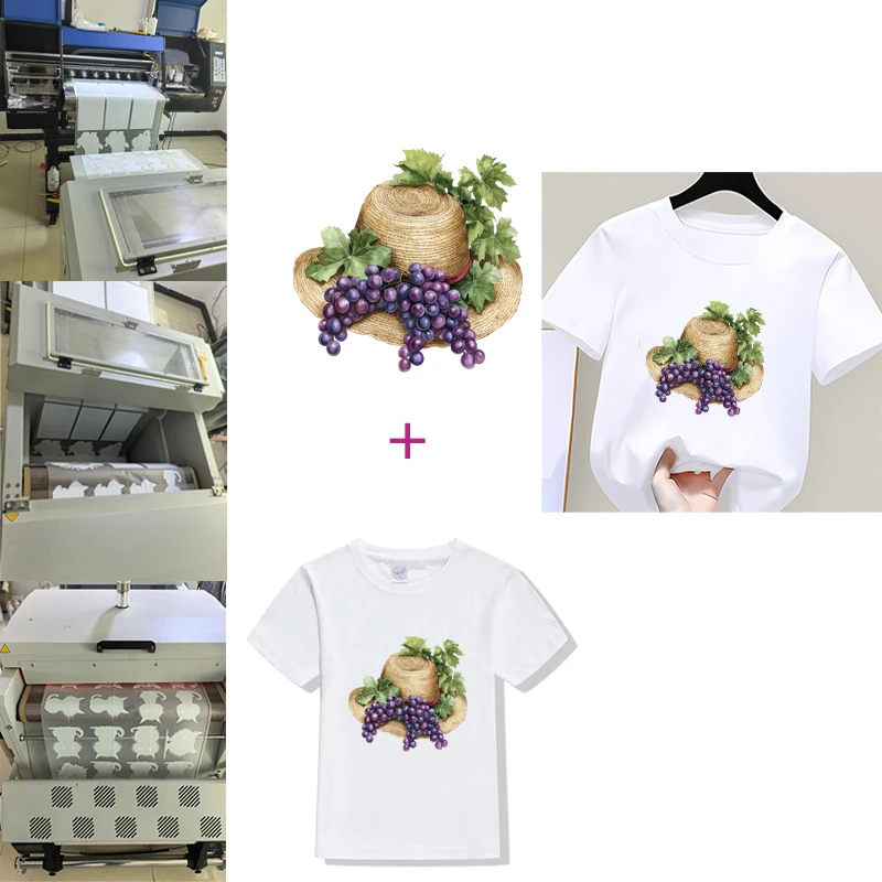 Grapes wine and grapes vineyard Iron On Patch dtf transfers ready to press Heat Transfer Printing On Clothes Iron on transfer