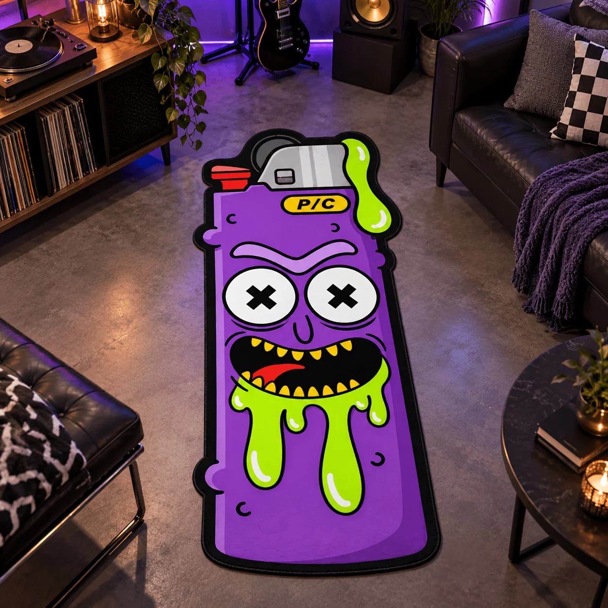 Cool Graffiti Letter Shaped Rug BUNK Cartoon Eyes Tufted Floor Mat Soft Non  Washable Area Carpet Teen Street Room Home Decor