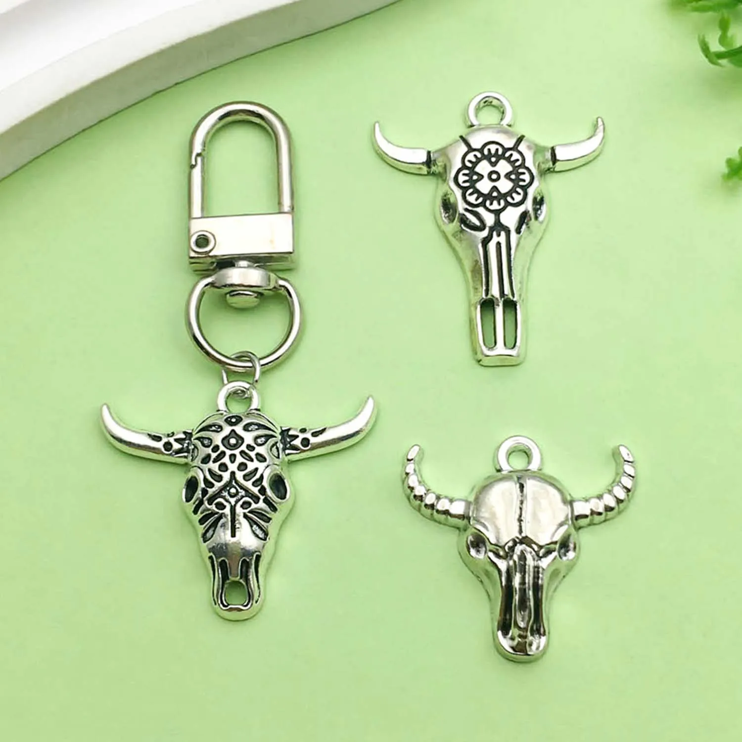 8/10pcs Retro Animal Bull Head Design Charms Alloy Metal Eid al-Adha Pendants For DIY Bracelet Necklace Jewelry Making Accessori