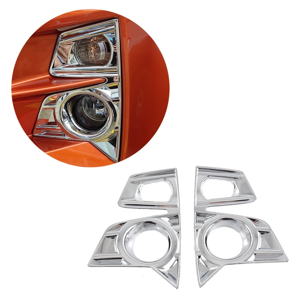 Car Front Foglight Cover Frame Trim Sticker for ISUZU D-MAX 2021 2022 Car Styling Fog Lamp Frame ABS Chrome